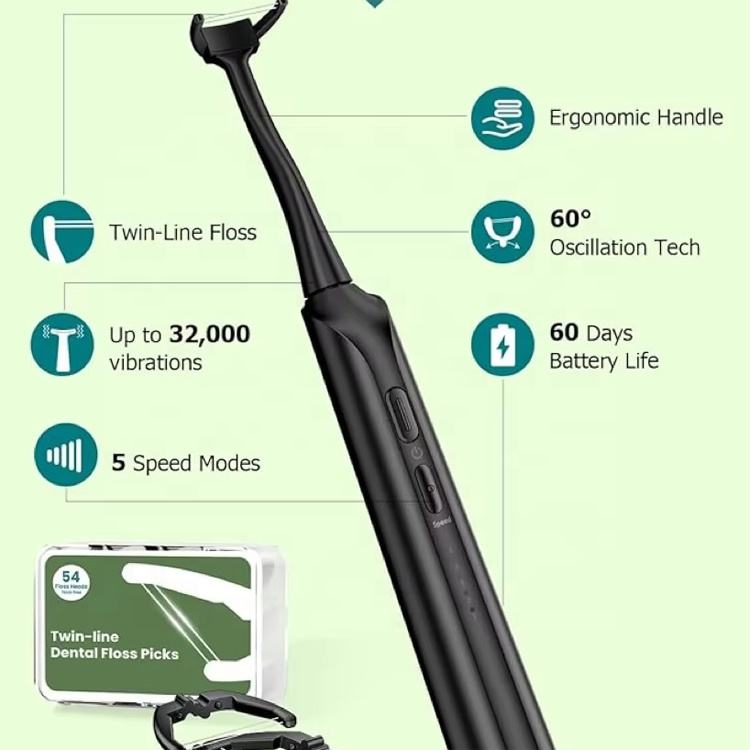 Arisson Sonic Electric Flosser with interchangeable cleaning tips